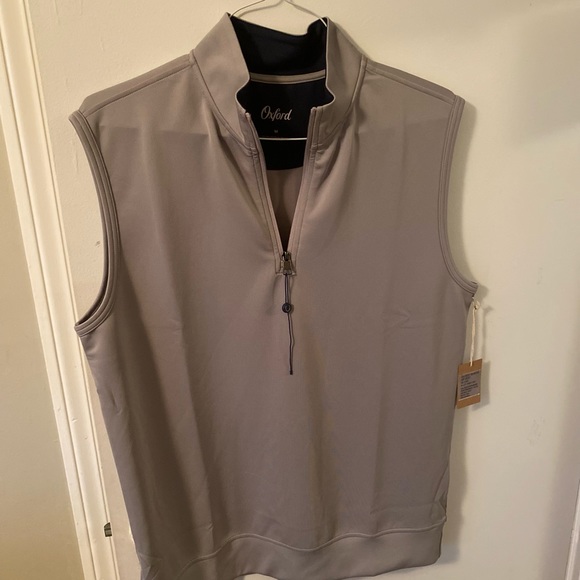 Oxford Other - Oxford Quarter Zip Vest, Size: Medium, Color: Alloy Gray, Polyester/Spandex